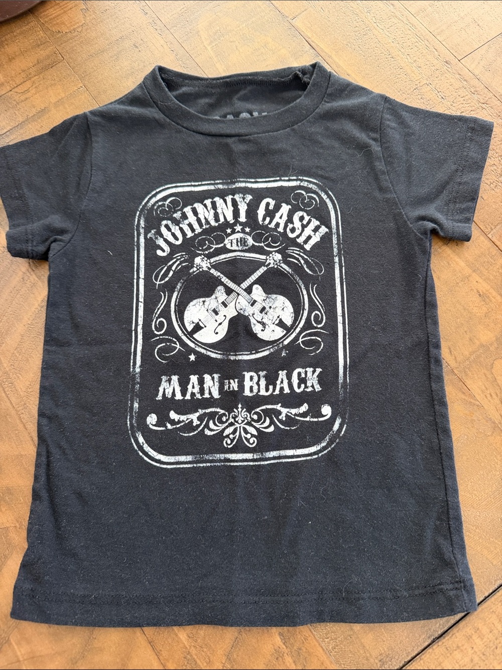 Johnny Cash 'Man in Black' Kids Short Sleeve Tee - Black